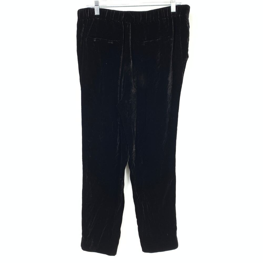 Vince Pants Women's Size Medium High Waist Pull On Velvet Silk Black - Picture 2 of 6